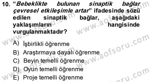 Özel Öğretim Yöntemleri 2 Dersi 2013 - 2014 Yılı (Final) Dönem Sonu Sınav Soruları 10. Soru