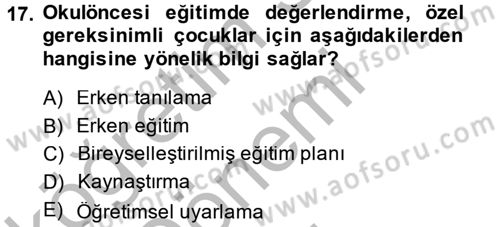 Özel Öğretim Yöntemleri 2 Dersi 2013 - 2014 Yılı (Final) Dönem Sonu Sınav Soruları 17. Soru