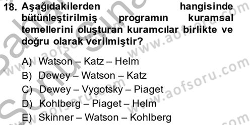 Özel Öğretim Yöntemleri 2 Dersi 2013 - 2014 Yılı (Final) Dönem Sonu Sınav Soruları 18. Soru