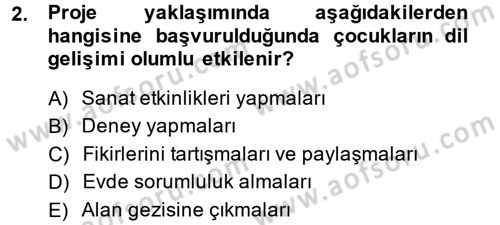 Özel Öğretim Yöntemleri 2 Dersi 2013 - 2014 Yılı (Final) Dönem Sonu Sınav Soruları 2. Soru