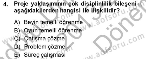 Özel Öğretim Yöntemleri 2 Dersi 2013 - 2014 Yılı (Final) Dönem Sonu Sınav Soruları 4. Soru