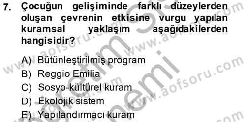 Özel Öğretim Yöntemleri 2 Dersi 2013 - 2014 Yılı (Final) Dönem Sonu Sınav Soruları 7. Soru