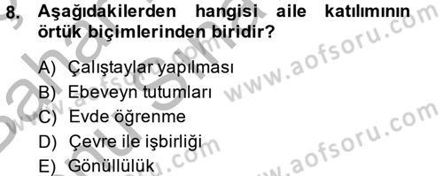 Özel Öğretim Yöntemleri 2 Dersi 2013 - 2014 Yılı (Final) Dönem Sonu Sınav Soruları 8. Soru