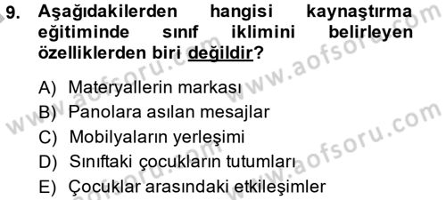 Özel Öğretim Yöntemleri 2 Dersi 2013 - 2014 Yılı (Final) Dönem Sonu Sınav Soruları 9. Soru