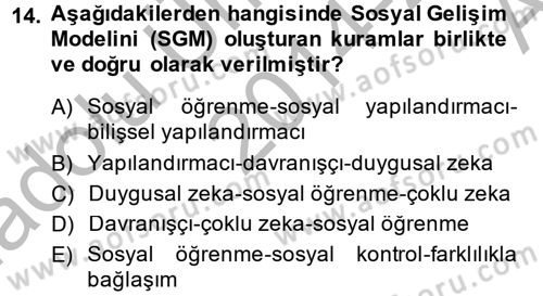 Özel Öğretim Yöntemleri 2 Dersi 2014 - 2015 Yılı (Vize) Ara Sınav Soruları 14. Soru