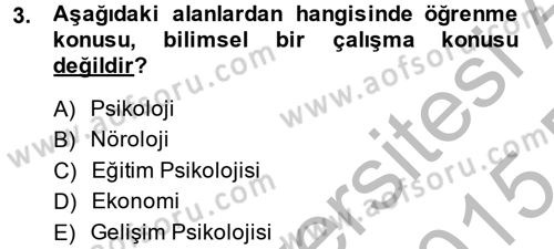 Özel Öğretim Yöntemleri 2 Dersi 2014 - 2015 Yılı (Vize) Ara Sınav Soruları 3. Soru