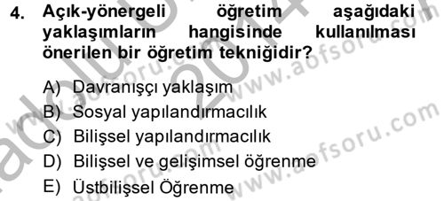 Özel Öğretim Yöntemleri 2 Dersi 2014 - 2015 Yılı (Vize) Ara Sınav Soruları 4. Soru