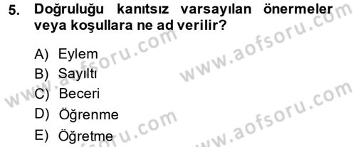 Özel Öğretim Yöntemleri 2 Dersi 2014 - 2015 Yılı (Vize) Ara Sınav Soruları 5. Soru