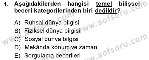 Özel Öğretim Yöntemleri 2 Dersi 2014 - 2015 Yılı (Final) Dönem Sonu Sınav Soruları 1. Soru