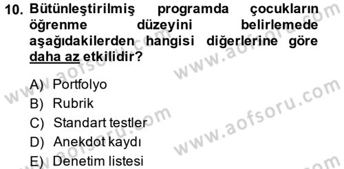 Özel Öğretim Yöntemleri 2 Dersi 2014 - 2015 Yılı (Final) Dönem Sonu Sınav Soruları 10. Soru