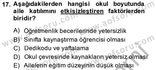 Özel Öğretim Yöntemleri 2 Dersi 2014 - 2015 Yılı (Final) Dönem Sonu Sınav Soruları 17. Soru