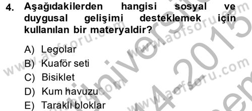 Özel Öğretim Yöntemleri 2 Dersi 2014 - 2015 Yılı (Final) Dönem Sonu Sınav Soruları 4. Soru