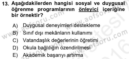 Özel Öğretim Yöntemleri 2 Dersi 2015 - 2016 Yılı (Vize) Ara Sınav Soruları 13. Soru