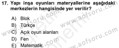 Özel Öğretim Yöntemleri 2 Dersi 2015 - 2016 Yılı (Vize) Ara Sınav Soruları 17. Soru
