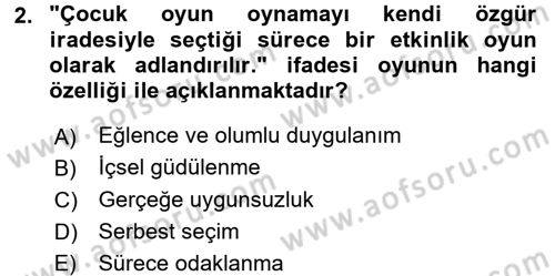 Özel Öğretim Yöntemleri 2 Dersi 2015 - 2016 Yılı (Vize) Ara Sınav Soruları 2. Soru