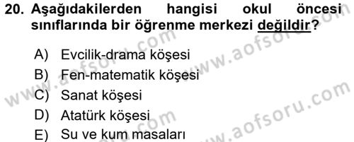 Özel Öğretim Yöntemleri 2 Dersi 2015 - 2016 Yılı (Vize) Ara Sınav Soruları 20. Soru