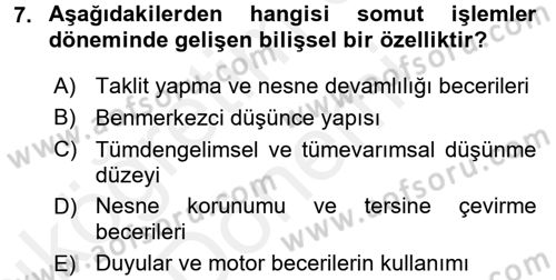 Özel Öğretim Yöntemleri 2 Dersi 2015 - 2016 Yılı (Vize) Ara Sınav Soruları 7. Soru