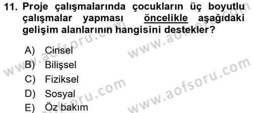 Özel Öğretim Yöntemleri 2 Dersi 2015 - 2016 Yılı (Final) Dönem Sonu Sınav Soruları 11. Soru