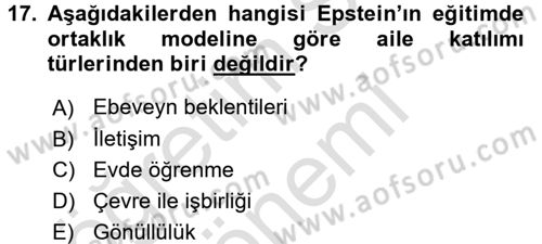 Özel Öğretim Yöntemleri 2 Dersi 2015 - 2016 Yılı (Final) Dönem Sonu Sınav Soruları 17. Soru