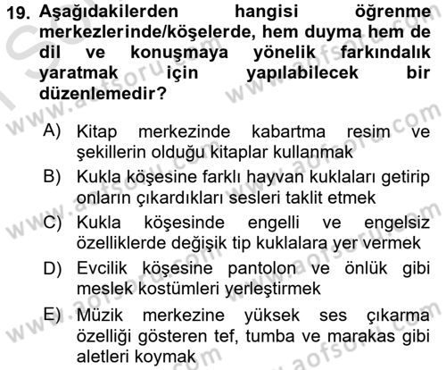 Özel Öğretim Yöntemleri 2 Dersi 2015 - 2016 Yılı (Final) Dönem Sonu Sınav Soruları 19. Soru