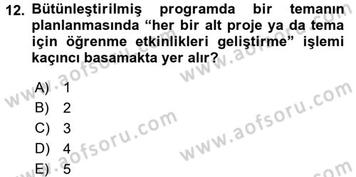 Özel Öğretim Yöntemleri 2 Dersi 2016 - 2017 Yılı 3 Ders Sınav Soruları 12. Soru