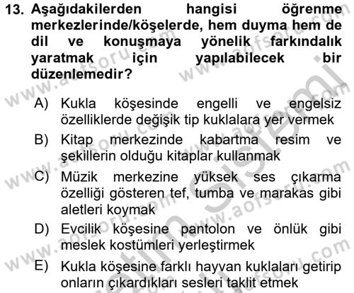 Özel Öğretim Yöntemleri 2 Dersi 2016 - 2017 Yılı 3 Ders Sınav Soruları 13. Soru