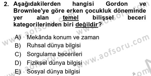 Özel Öğretim Yöntemleri 2 Dersi 2016 - 2017 Yılı 3 Ders Sınav Soruları 2. Soru