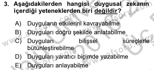 Özel Öğretim Yöntemleri 2 Dersi 2016 - 2017 Yılı 3 Ders Sınav Soruları 3. Soru