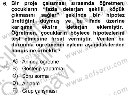 Özel Öğretim Yöntemleri 2 Dersi 2016 - 2017 Yılı 3 Ders Sınav Soruları 6. Soru