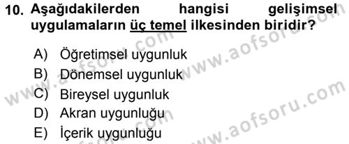 Özel Öğretim Yöntemleri 2 Dersi 2016 - 2017 Yılı (Final) Dönem Sonu Sınav Soruları 10. Soru