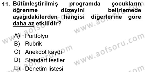 Özel Öğretim Yöntemleri 2 Dersi 2016 - 2017 Yılı (Final) Dönem Sonu Sınav Soruları 11. Soru