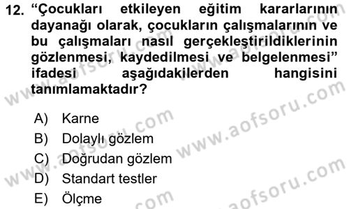 Özel Öğretim Yöntemleri 2 Dersi 2016 - 2017 Yılı (Final) Dönem Sonu Sınav Soruları 12. Soru
