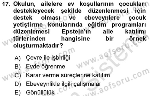 Özel Öğretim Yöntemleri 2 Dersi 2016 - 2017 Yılı (Final) Dönem Sonu Sınav Soruları 17. Soru