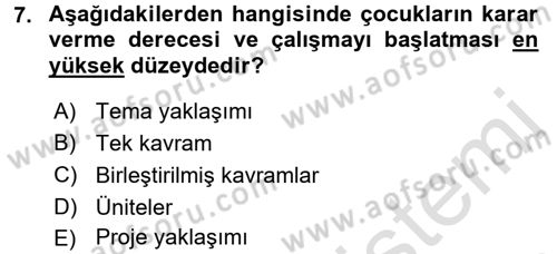 Özel Öğretim Yöntemleri 2 Dersi 2016 - 2017 Yılı (Final) Dönem Sonu Sınav Soruları 7. Soru