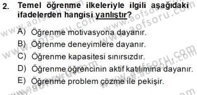 Okulöncesinde Öğretim Teknolojileri Ve Materyal Tasarımı Dersi 2013 - 2014 Yılı (Final) Dönem Sonu Sınavı 2. Soru