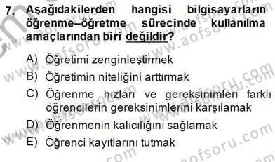 Okulöncesinde Öğretim Teknolojileri Ve Materyal Tasarımı Dersi 2013 - 2014 Yılı (Final) Dönem Sonu Sınavı 7. Soru