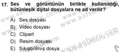 Okulöncesinde Öğretim Teknolojileri Ve Materyal Tasarımı Dersi 2014 - 2015 Yılı (Final) Dönem Sonu Sınavı 17. Soru