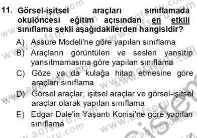 Okulöncesinde Öğretim Teknolojisi Ve Materyal Tasarımı Dersi Ara Sınavı Deneme Sınav Soruları 11. Soru
