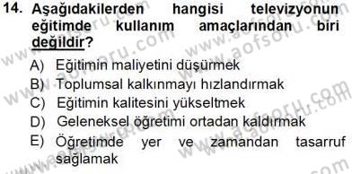 Okulöncesinde Öğretim Teknolojisi Ve Materyal Tasarımı Dersi Ara Sınavı Deneme Sınav Soruları 14. Soru