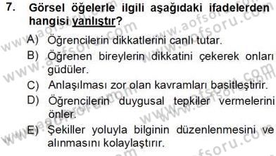 Okulöncesinde Öğretim Teknolojisi Ve Materyal Tasarımı Dersi Ara Sınavı Deneme Sınav Soruları 7. Soru