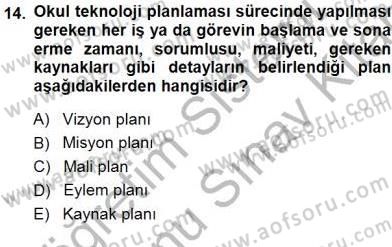 Okulöncesinde Öğretim Teknolojisi Ve Materyal Tasarımı Dersi 2012 - 2013 Yılı (Final) Dönem Sonu Sınav Soruları 14. Soru