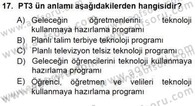 Okulöncesinde Öğretim Teknolojisi Ve Materyal Tasarımı Dersi 2012 - 2013 Yılı (Final) Dönem Sonu Sınav Soruları 17. Soru