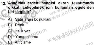 Okulöncesinde Öğretim Teknolojisi Ve Materyal Tasarımı Dersi Ara Sınavı Deneme Sınav Soruları 12. Soru