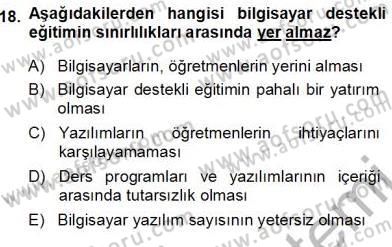 Okulöncesinde Öğretim Teknolojisi Ve Materyal Tasarımı Dersi Ara Sınavı Deneme Sınav Soruları 18. Soru