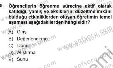 Okulöncesinde Öğretim Teknolojisi Ve Materyal Tasarımı Dersi Ara Sınavı Deneme Sınav Soruları 5. Soru