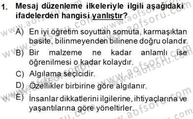 Okulöncesinde Öğretim Teknolojisi Ve Materyal Tasarımı Dersi 2013 - 2014 Yılı (Final) Dönem Sonu Sınav Soruları 1. Soru