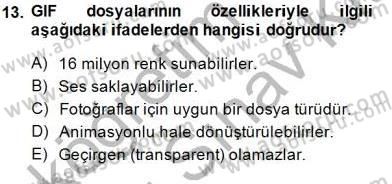 Okulöncesinde Öğretim Teknolojisi Ve Materyal Tasarımı Dersi 2013 - 2014 Yılı (Final) Dönem Sonu Sınav Soruları 13. Soru