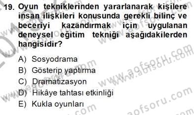 Okulöncesinde Öğretim Teknolojisi Ve Materyal Tasarımı Dersi 2013 - 2014 Yılı (Final) Dönem Sonu Sınav Soruları 19. Soru
