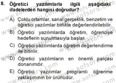 Okulöncesinde Öğretim Teknolojisi Ve Materyal Tasarımı Dersi 2013 - 2014 Yılı (Final) Dönem Sonu Sınav Soruları 8. Soru