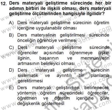 Okulöncesinde Öğretim Teknolojisi Ve Materyal Tasarımı Dersi 2013 - 2014 Yılı Tek Ders Sınav Soruları 12. Soru